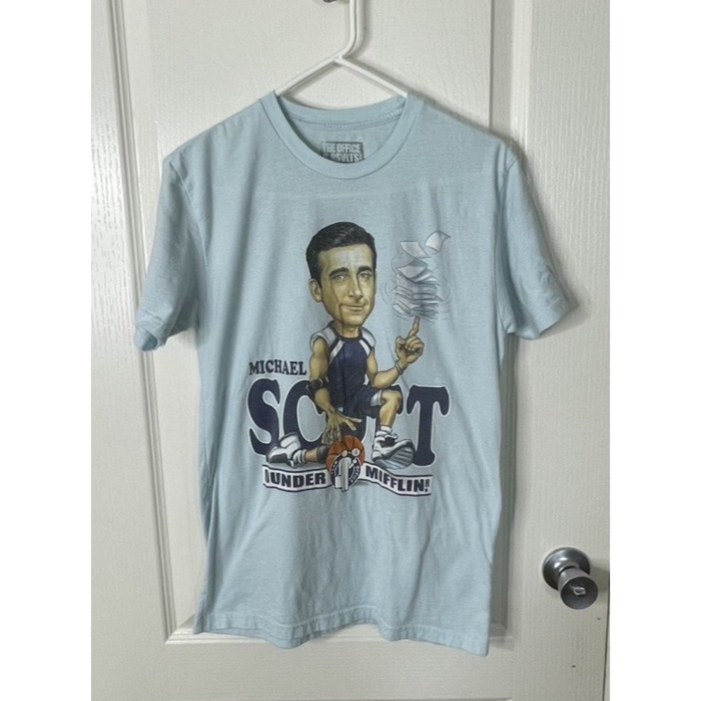 RSVLTS Michael Scott Basketball Tee The Office Loser Works Saturday Blue Small